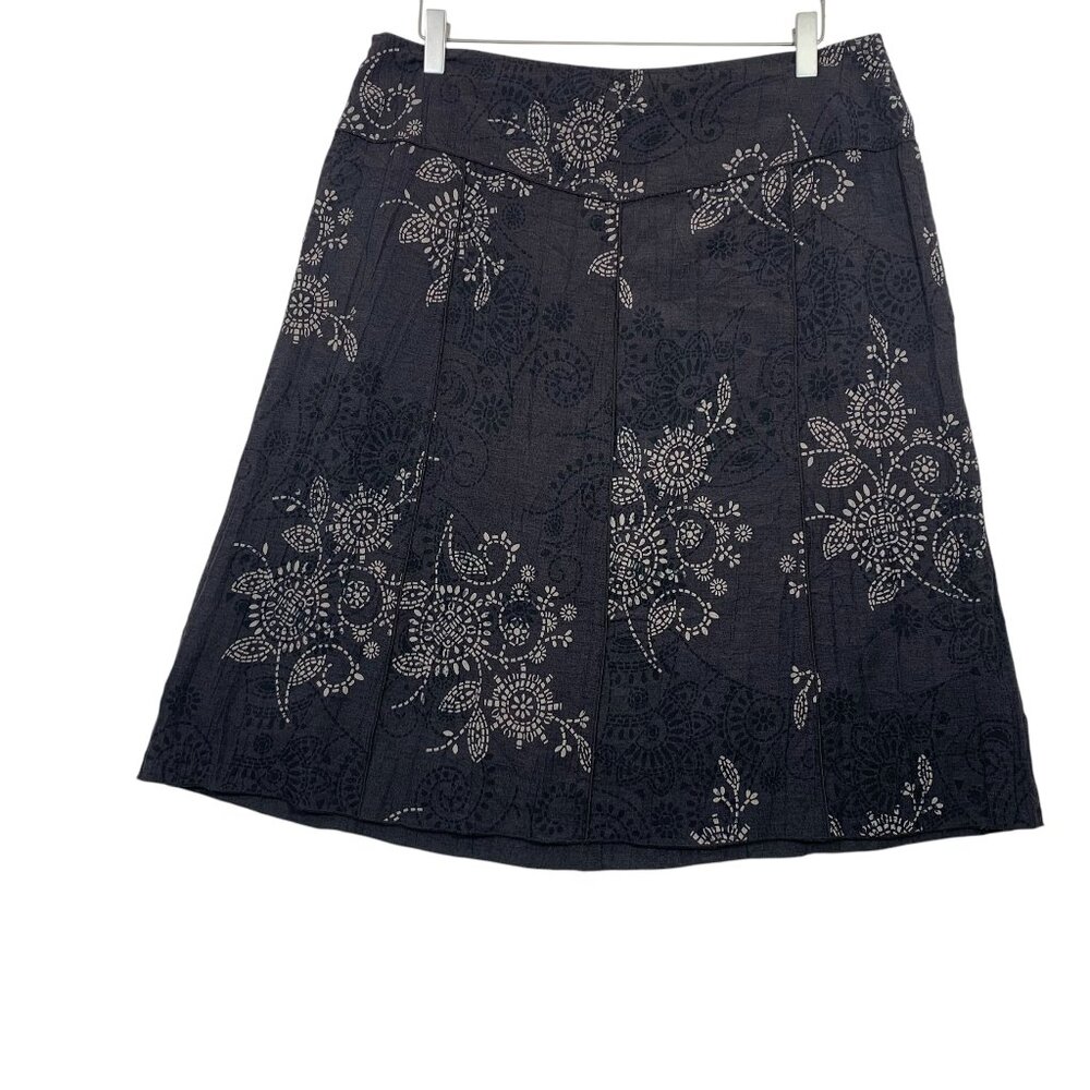 ERIC ALEXANDRE A-line knee length print skirt size 12